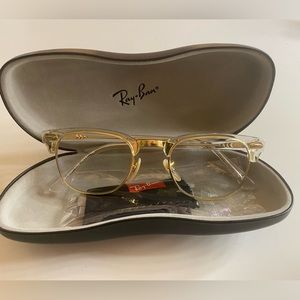 Ray-Ban 5154 Clubmaster Clear w/Gold Glasses